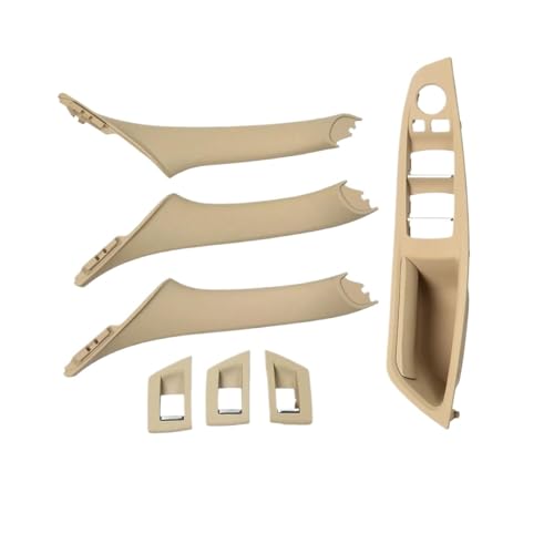 Für 5 Für Serie F10 F11 520i 523i 525i 528i 530i RHD Rechts Fahrer Auto Innen Türgriff Armlehne Panel Pull Trim Abdeckung Set Panel Abdeckung Trim(RHD Beige Set) von ENEFCKCHRL