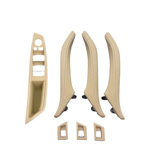Für 5 Für Serie F10 F11 F18 520 523 525 528 530 535 LHD 7 Stücke Innentür Armlehne Panel Pull Griff Mit Leder Außen Abdeckung Panel Abdeckung Trim(Model A Beige set) von ENEFCKCHRL