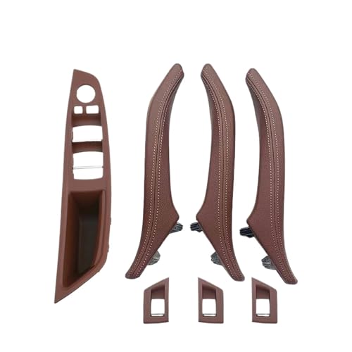Für 5 Für Serie F10 F11 F18 520 523 525 528 530 535 LHD 7 Stücke Innentür Armlehne Panel Pull Griff Mit Leder Außen Abdeckung Panel Abdeckung Trim(Model A Red Brown) von ENEFCKCHRL