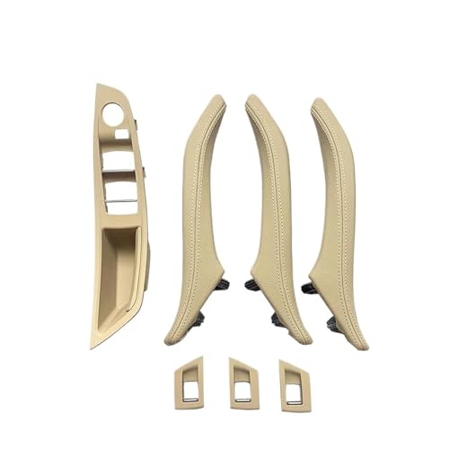 Für 5 Für Serie F10 F11 F18 520 523 525 528 530 535 LHD 7 Stücke Innentür Armlehne Panel Pull Griff Mit Leder Außen Abdeckung Panel Abdeckung Trim(Model B Beige set) von ENEFCKCHRL