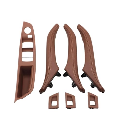 Für 5 Für Serie F10 F11 F18 520 523 525 528 530 535 LHD 7 Stücke Innentür Armlehne Panel Pull Griff Mit Leder Außen Abdeckung Panel Abdeckung Trim(Model B Brown set) von ENEFCKCHRL