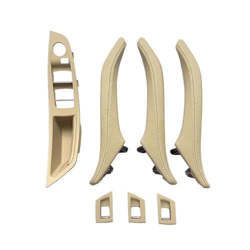 Für 5 Für Serie F10 F11 F18 520i 523i 525i 528i 535i Armlehne Innen Leder Türgriff Montage 7PCS Set LHD RHD Panel Abdeckung Trim(Lhd Beige) von ENEFCKCHRL
