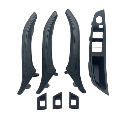 Für 5 Für Serie F10 F11 F18 520i 523i 525i 528i 535i Armlehne Innen Leder Türgriff Montage 7PCS Set LHD RHD Panel Abdeckung Trim(Rhd Black) von ENEFCKCHRL