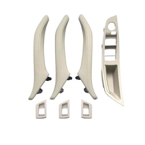 Für 5 Für Serie F10 F11 F18 520i 523i 525i 528i 535i Armlehne Innen Leder Türgriff Montage 7PCS Set LHD RHD Panel Abdeckung Trim(Rhd Oyster) von ENEFCKCHRL