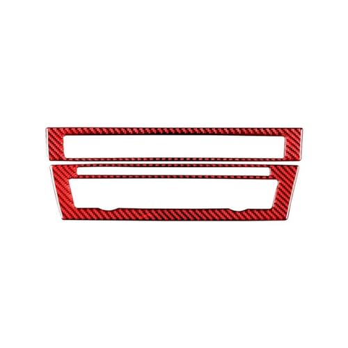 Für 5 Für Serie F10 F18 2011-2017 Carbon Faser Auto Klimaanlage CD Taste Panel Trim Abdeckung Rahmen Decor Aufkleber Panel Abdeckung Trim(RED) von ENEFCKCHRL