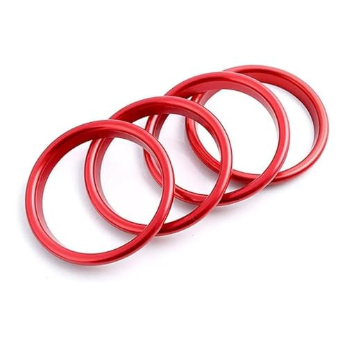 Für A1 2014-2017 Instrumententafel AC Air Outlet Innendekorationsring Auto-Styling-Zubehör Panel Abdeckung Trim(Red Inner ring) von ENEFCKCHRL