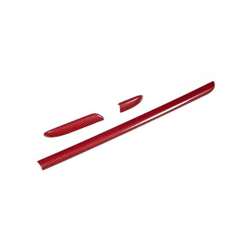 Für A3 8V S3 2014-2020 Center Console Dashboard Trim Streifen ABS Auto Tür Dekoration Abdeckung Aufkleber Carbon Faser Stil Panel Abdeckung Trim(Red 3PCS Central Control) von ENEFCKCHRL