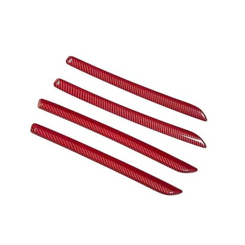 Für A3 8V S3 2014-2020 Center Console Dashboard Trim Streifen ABS Auto Tür Dekoration Abdeckung Aufkleber Carbon Faser Stil Panel Abdeckung Trim(Red 4PCS Car Door) von ENEFCKCHRL