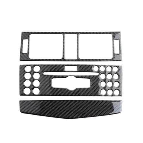 Für C-Klasse W204 07–10 3 X Kohlefaser-Auto-Mittelkonsole Luftauslass Klimaanlage CD-Panel Mittlere Luftauslassabdeckung Panel Abdeckung Trim(No Hole) von ENEFCKCHRL