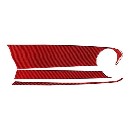 Für Camaro 2017-2022 Auto Co-pilot Instrument Panel Dekorative Streifen Abdeckung Aufkleber Carbon Fiber Innen Panel Abdeckung Trim(Red carbon fiber) von ENEFCKCHRL