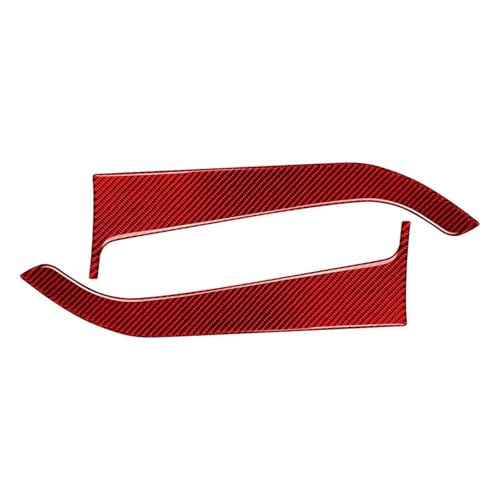 Für Für Mustang 2015-2021 2PCS Carbon Faser Auto Innere Vordere Tür Panel Schutzhülle Innen Dekoration Aufkleber Panel Abdeckung Trim(Red) von ENEFCKCHRL