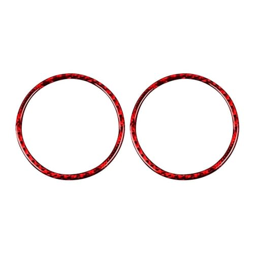 Für Für Mustang GT 2015-2021 Carbon Fiber Innen Auto Tür Audio Lautsprecher Dekoration Rahmen Aufkleber Trim Abdeckung Panel Abdeckung Trim(Red) von ENEFCKCHRL