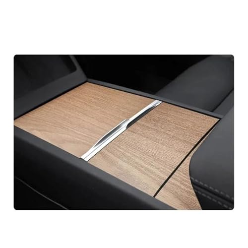 Für Modell 3 Für Highland 2024 Mittelkonsolen-Abdeckungsschutz-Aufkleber-Panel-Film Panel Abdeckung Trim(Vertical Wood) von ENEFCKCHRL