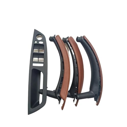Für X5 X6 E70 E71 2007-2014 2008 2009 2010 2011 2012 2013 7PCS Set LHD RHD Innen Tür Fenster Schalter Panel Pull Griff Mit Leder Abdeckung Panel Abdeckung Trim(LHD Set Brown) von ENEFCKCHRL