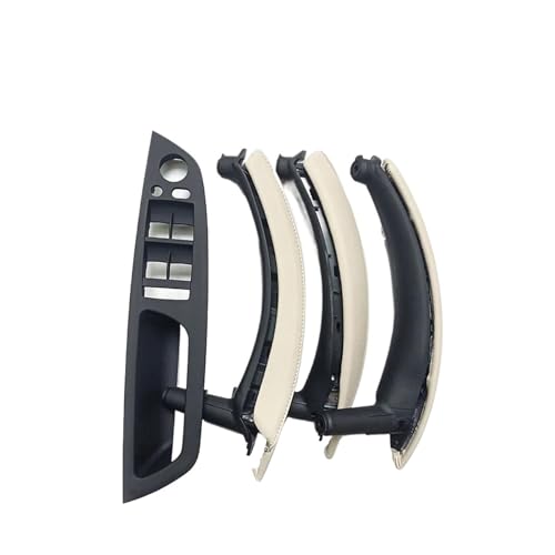 Für X5 X6 E70 E71 2007-2014 2008 2009 2010 2011 2012 2013 7PCS Set LHD RHD Innen Tür Fenster Schalter Panel Pull Griff Mit Leder Abdeckung Panel Abdeckung Trim(LHD Set Creamy) von ENEFCKCHRL