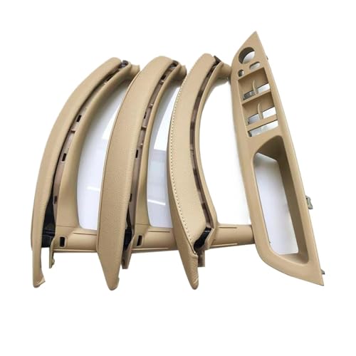 Für X5 X6 E70 E71 E72 2007-2014 RHD Rechtslenker Innentür Armlehne Leder Zuggriff Komplettset Panel Abdeckung Trim(RHD Beige 7pcs) von ENEFCKCHRL