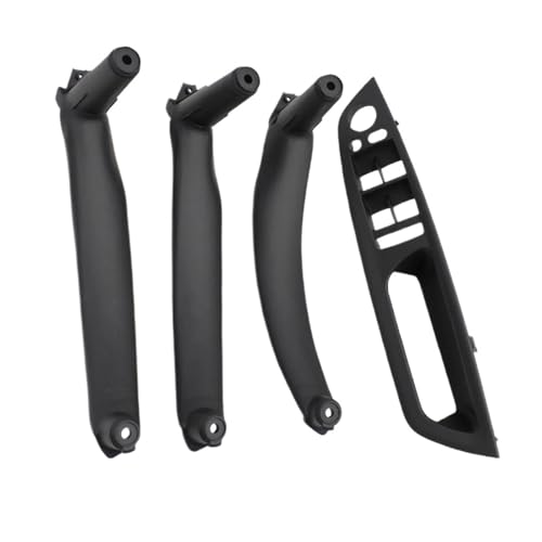Für X5 X6 E70 E71 E72 2007-2014 RHD Rechtslenker Innentür Armlehne Leder Zuggriff Komplettset Panel Abdeckung Trim(RHD Black 4pcs) von ENEFCKCHRL