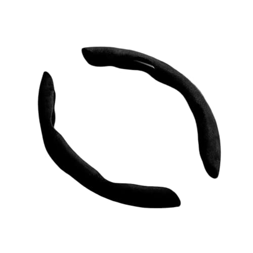 Lenkradabdeckung Auto Für Sline TT Q2 Q3 Q5 Q7 Q8 A3 A4 A5 A6 A7 R8 B5 B6 B7 B8 C5 C6 C7 D-Form Auto Lenkradbezug Lenkrad Protector(2Pc-black) von ENEFCKCHRL