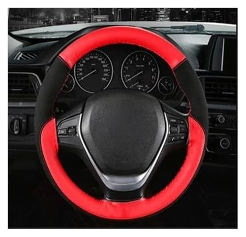 Lenkradschoner Auto-Lenkradbezüge Universal-Lenkrad Aus Mikrofaser-Leder Mit Geflochtenen Nähten Lenkräder(Red Thread) von ENEFCKCHRL