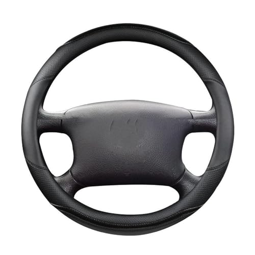 Lenkradschoner Für 4 MK4 5 Farben Auto Lenkradbezug Kohlefaser Mikrofaser Leder Lenkräder(O Shape Black) von ENEFCKCHRL