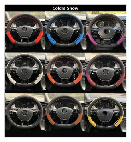 Lenkradschoner Für 7 Für Beetle 2008-2020 PU Leder Auto Lenkrad Abdeckung Zubehör Lenkräder(Yellow) von ENEFCKCHRL
