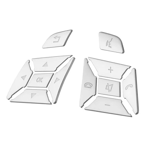 Lenkradschoner Für ABCE ML GL Für CLA Für GLA Für GLK SL SLK Für Klasse W176 W246 W212 W204 ABS Auto Lenkrad Taste Schalter Trim Aufkleber Lenkräder(Silver) von ENEFCKCHRL
