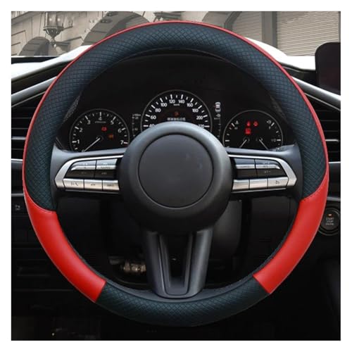 Lenkradschoner Für CX-3 CX-4 CX-5 CX-7 CX-8 CX-9 CX-30 PU-Leder-Autolenkradabdeckung Lenkräder(Red) von ENEFCKCHRL