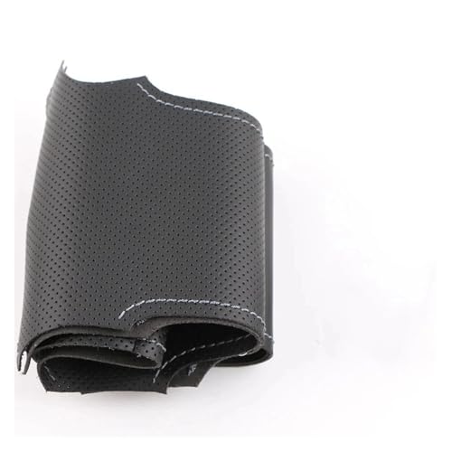 Lenkradschoner Für Citroen C4 C4L 2011–2015 DS4 Schwarzes Ledergeflecht-Lenkradbezug Lenkräder(Grey thread) von ENEFCKCHRL