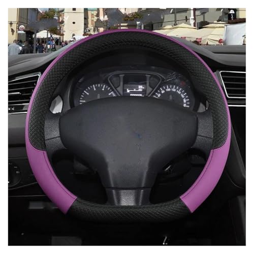 Lenkradschoner Für Citroen Für C-Elysee Für C Elysee 9 Farben Auto Lenkrad Abdeckung PU Leder Lenkräder(D shape Purple) von ENEFCKCHRL