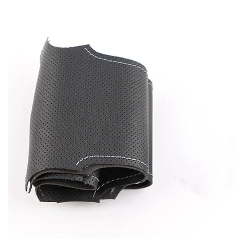 Lenkradschoner Für E-208 2020 508 208 2019 2020 3008 4008 5008 2016–2019, Schwarze Mikrofaser-Leder-Auto-Lenkradabdeckung Lenkräder(Grey thread) von ENEFCKCHRL