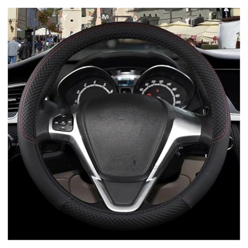 Lenkradschoner Für Für Fiesta ST MK1 MK2 MK3 MK4 MK5 MK6 MK7 MK8 9 Farben Auto Lenkrad Abdeckung PU Leder Lenkräder(O shape Black) von ENEFCKCHRL