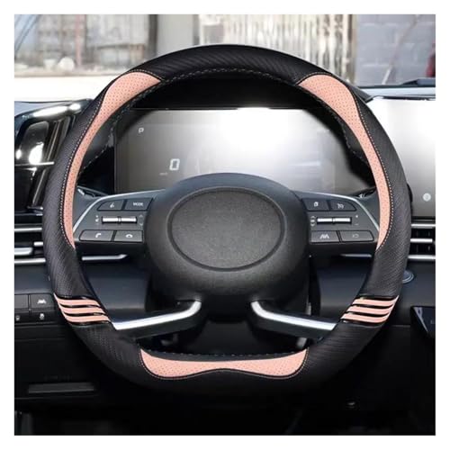 Lenkradschoner Für Hyundai Für Creta II 2021 2022 2023 2024 Mikrofaser Leder D Form Auto Lenkrad Abdeckung Lenkräder(Pink) von ENEFCKCHRL