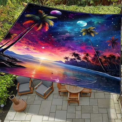 ENEN 3D Sonnensegel Wasserdicht Quadrat Sonnensegel Balkon Sonnenschutz Schutz Windschutz Schattennetz Camping Reißfest Wetterfest für Garten Terrasse (Cartoon,2x2m) von ENEN