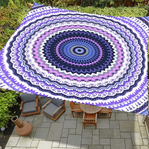 ENEN 3D Sonnensegel Wasserdicht Quadrat Sonnensegel Balkon Sonnenschutz Schutz Windschutz Schattennetz Camping Reißfest Wetterfest für Garten Terrasse (Lila Kreis,2x2.4m) von ENEN