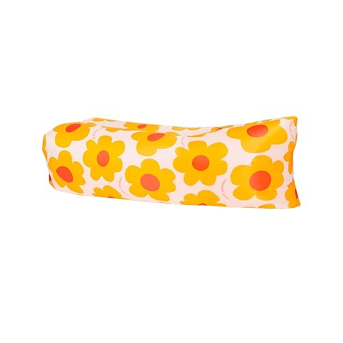 ENEN Aufblasbares Sofa Outdoor Camping, Aufblasbare Liege Faltbar Luftsofa Wasserdicht Luft Couch Leicht Air Lounger Strand Inflatable Beach Sofa für Reisen Park Musikfestival (Blume,200x70cm) von ENEN
