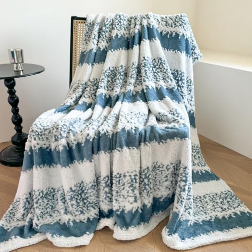 ENEN Kuscheldecke Flauschig -Doppelseitiges Wohndecke Warm Winter Weich, Fleecedecke Weiche Warme Überwurf für Bett und Couch,Decke Sofa überwurfdecke (Blau,200x230) von ENEN