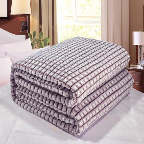 ENEN Kuscheldecke Flauschig -Jacquard Wohndecke Warm Winter Weich, Fleecedecke Weiche Warme Überwurf für Bett und Couch,Decke Sofa überwurfdecke (Lila,150x200) von ENEN