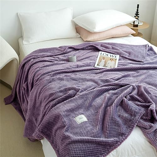 ENEN Kuscheldecke Flauschig mit Fell für Couch, Flanell Weiche Blanket Flauschig Decke Warm Sofaecke Wohndecke Couchdecke für Ganze Saison als Sofaüberwurf (Dunkellila,200 * 230cm) von ENEN