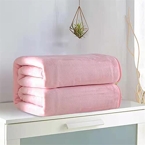 ENEN Kuscheldecke Sofa Flauschige Decke Flanell Weich und Warm Fleecedecke für Bett Couch, Wohndecke als Sofadecke Bettüberwurf Für Sofaüberwurf oder Wohnzimmerdecke (100x120cm,Hellrosa) von ENEN