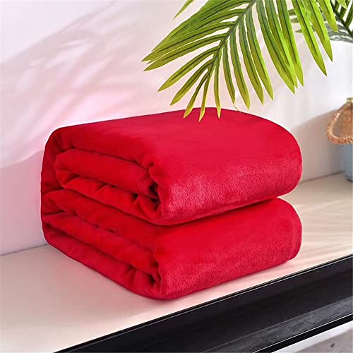 ENEN Kuscheldecke Sofa Flauschige Decke Flanell Weich und Warm Fleecedecke für Bett Couch, Wohndecke als Sofadecke Bettüberwurf Für Sofaüberwurf oder Wohnzimmerdecke (200x230cm,Rot) von ENEN