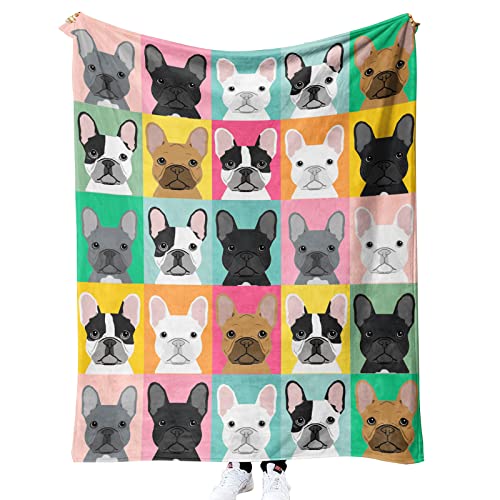 ENEN Kuscheldecke Warm Winter Flauschig, Flanell Fleecedecke Wohndecke Sofadecke Couchdecke Bettüberwurf Flauschige Weiche Warme Sofaüberwurf Decke Wohndecken (150x200cm,Bulldogge) von ENEN