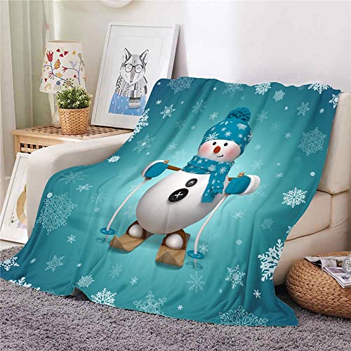 ENEN Kuscheldecke Warm Winter Flauschig Flanell Fleecedecke Wohndecke Sofadecke Couchdecke Bettüberwurf Flauschige Weiche Warme Sofaüberwurf Decke Wohndecken (70x100,Schneemann 2) von ENEN