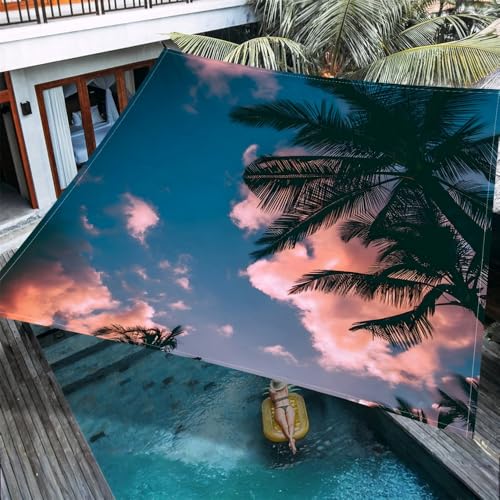ENEN Sonnensegel Wasserdicht Quadrat Sonnensegel Balkon Sonnenschutz Schutz Windschutz Schattennetz Camping Reißfest Wetterfest für Garten Terrasse (Coconut Sky 5,1,8x1,8m) von ENEN