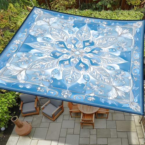 ENEN Sonnensegel Wasserdicht Quadrat Sonnensegel Balkon Sonnenschutz Schutz Windschutz Schattennetz Camping Reißfest Wetterfest für Garten Terrasse (Transparentes Blau,2x2m) von ENEN