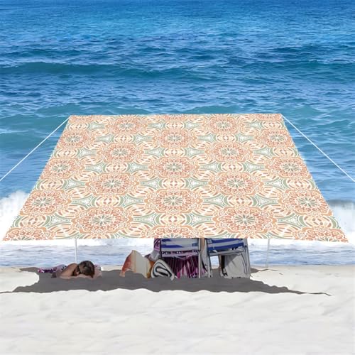 ENEN Sonnensegel Wasserdicht Rechteckig Sonnensegel Balkon Sonnenschutz UV Schutz Windschutz Schattennetz Camping Reißfest Wetterfest für Garten Terrasse -Klassisch-Böhmen (Orange,1.8x1.8m) von ENEN