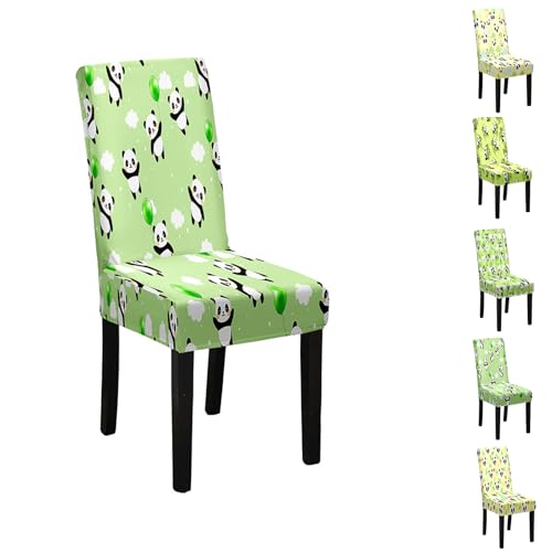 ENEN Stuhlhussen 1 4 6er Set Stretch Stuhlbezug für Esszimmerstühle, Panda Muster, Abnehmbarer Waschbarer Stühle Schutz, Hussen für Stühle, Küche, Hotel, Restaurant (Panda 2,6 Stück) von ENEN