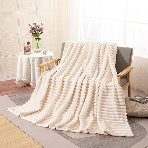 ENEN Warm Kuscheldecke Flauschig Tagesdecke Fleecedecke Flanell Decke Sofadecke Für Couch Wohndecke Wendedecke als Wohnzimmerdecke oder Sofaüberwurf (120x200cm,Beige) von ENEN