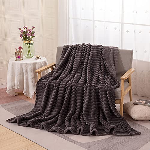 ENEN Warm Kuscheldecke Flauschig Tagesdecke Fleecedecke Flanell Decke Sofadecke Für Couch Wohndecke Wendedecke als Wohnzimmerdecke oder Sofaüberwurf (120x200cm,Dunkelgrau) von ENEN