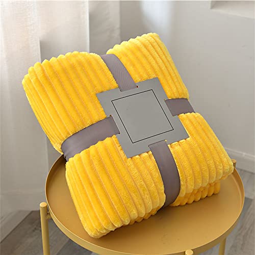 ENEN Warm Kuscheldecke Flauschig Tagesdecke Fleecedecke Flanell Decke Sofadecke Für Couch Wohndecke Wendedecke als Wohnzimmerdecke oder Sofaüberwurf (180x200cm,Gelb) von ENEN