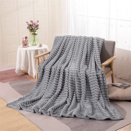 ENEN Warm Kuscheldecke Flauschig Tagesdecke Fleecedecke Flanell Decke Sofadecke Für Couch Wohndecke Wendedecke als Wohnzimmerdecke oder Sofaüberwurf (200x230cm,Hellgrau) von ENEN